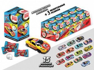 KT94419 LUCKY BOX коллекционные гоночные тачки и 3 жвачки со вкусом колы 10*9,9г
