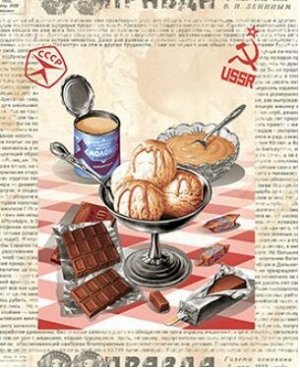 Полотенце вафельное кухонное "Советские деликатесы-3 "