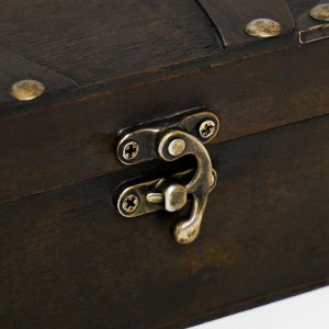 Шкатулка для украшений «Сундучок. Мира», дерево, с заклёпками, коричневый, 15?15?7.5 см