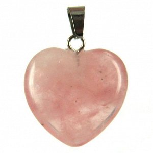 Кулон Сердце Розовый кварц 20 мм
