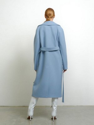 Голубое пальто-халат Голубой