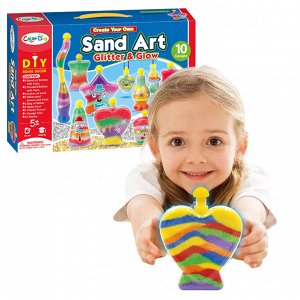 Песок для творчества Sand Art 10 items - Набор цветного песка и забавных форм