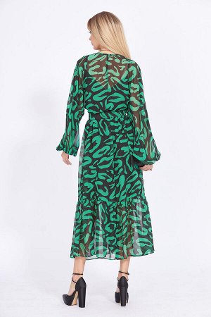Платье EOLA 2324 черный+зеленый