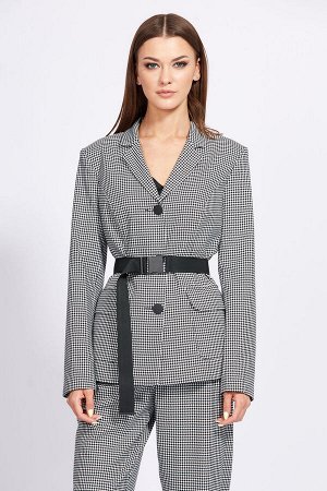 Костюм Костюм EOLA 2276 черно-белая гусиная лапка 
Состав: Костюм: Вискоза-33%; ПЭ-65%; ПУ-2%; Подкладка: ПЭ-100%;
Сезон: Осень-Зима
Рост: 170

Комплект: жакет + брюки. Комплект выполнен из костюмно-