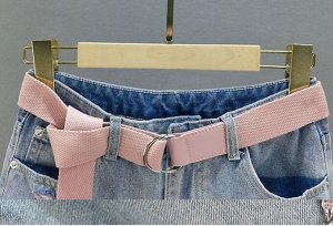 Эластичные джинсовые шорты с декором, розовые