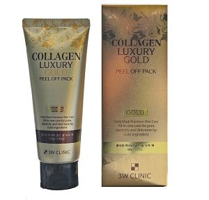 3W Золотая маска-пленка для лица "Collagen&Luxury Gold" 100 мл.1*90 шт Арт-60221