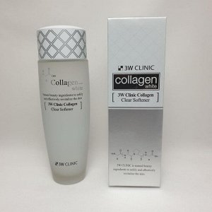 3W Тоник для лица, с коллагеном "Collagen Whitе clear softener", 150мл, 1*50шт Арт-83129