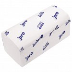 Полотенце бумажное 1 слойное &quot;PROtissue. Comfort&quot; 250 листов, 22х21см, V сложение, плотность 25г/м2, целлюлоза 100%, белый (Россия)
