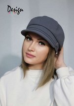 Кепка женская из пальтовой ткани «Амор» (т.сер.)