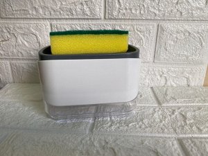 Дозатор жидкого мыла для губки пластиковый с контейнером
