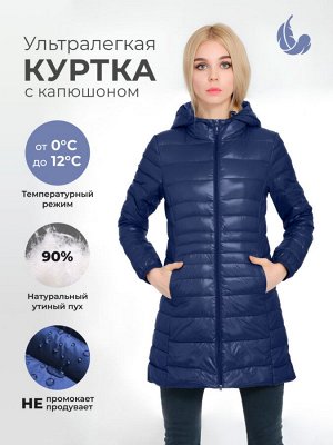 Женская удлиненная ультралегкая куртка С КАПЮШОНОМ. Женские ...