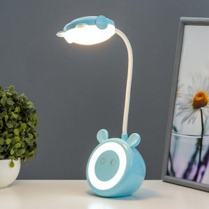 Настольная лампа "Ушки" LED 3Вт АКБ USB голубой 6х10,5х42,5 см