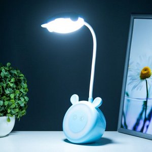 Настольная лампа "Ушки" LED 3Вт АКБ USB голубой 6х10,5х42,5 см RISALUX