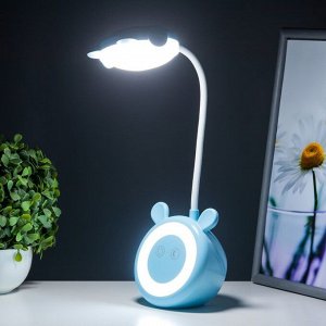 Настольная лампа "Ушки" LED 3Вт АКБ USB голубой 6х10,5х42,5 см RISALUX