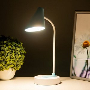 Настольная лампа сенсорная «Вилси» LED 4 Вт USB АКБ бело-синий 13x11.5x44 см RISALUX