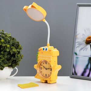 Настольная лампа «Динозаврик» LED 3 Вт от батареек АА/USB желтый 4x12x35 см RISALUX