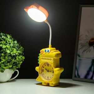 Настольная лампа "Динозаврик" LED 3Вт от батареек АА/USB желтый 4х12х35 см