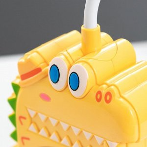 Настольная лампа «Динозаврик» LED 3 Вт от батареек АА/USB желтый 4x12x35 см RISALUX