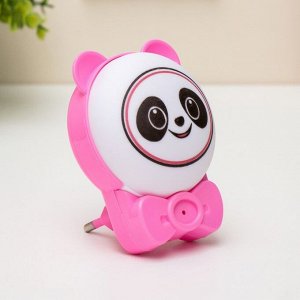 Ночник "Панда" LED бело-розовый 3,5х8х9,5 см