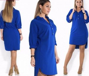 Платье-рубашка синий и чернвй цвет 46-48-50-52р