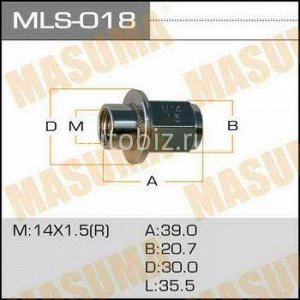 Гайка MASUMA  14x1.5   длинные с шайбой D 30mm  / под ключ=21мм *