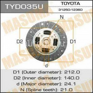 Диск сцепления  MASUMA  212*140*21*24.1  (1/10) *