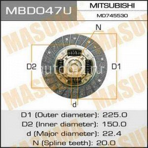 Диск сцепления  MASUMA  225*150*20*22.4  (1/10) *