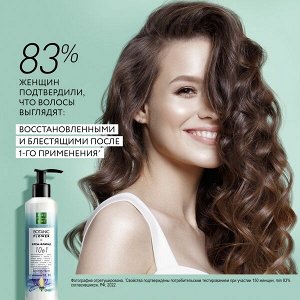 NEW ! PREMIUM Pure line от бренда Чистая Линия крем-флюид для волос 10в1 ультраукрепление и восстановление с биопротеином 160 мл