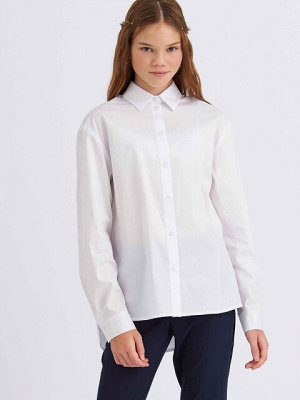 Рубашка белая с длинными рукавами для девочки