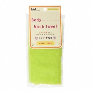 27304kai "Body Wash Towel" Мочалка для тела жесткая (салатовая), размер 30*100см