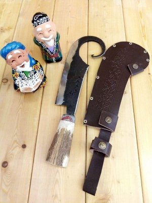 Топор №2 для разделки мяса с ручкой из кости