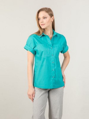 Рубашка с накладными карманами, Блузка 220823-4705
