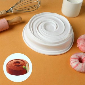 Форма силиконовая для выпечки и муссовых десертов KONFINETTA «Круговорот», 20х5 см, цвет белый
