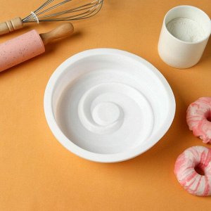 Форма силиконовая для выпечки и муссовых десертов KONFINETTA «Круговорот», 20?5 см, цвет белый