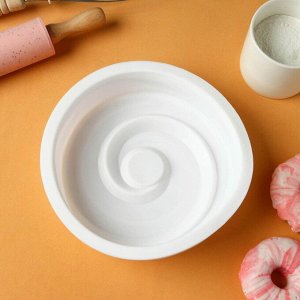 Форма для выпечки и муссовых десертов KONFINETTA «Круговорот», силикон, 20?5 см, цвет белый