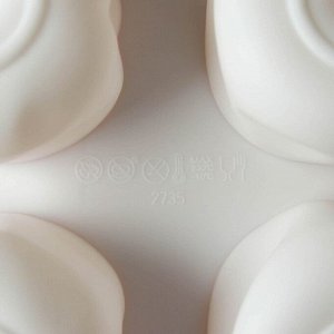 Форма силиконовая для выпечки и муссовых десертов KONFINETTA «Персики», 29,5?17?4,5 см, 8 ячеек, цвет белый