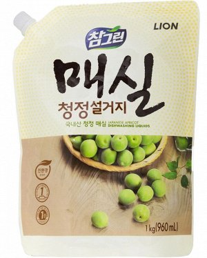 Lion Жидкость для мытья посуды Chamgreen Японский абрикос сменный блок, 1 кг