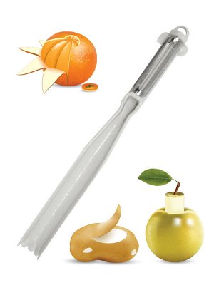 Нож-овощечистка с круглой ручкой белый