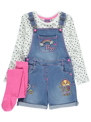 PAW Patrol Dungarees, Top and Tights Outfit Set