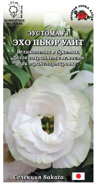 Цветы Эустома Эхо Пьюр Уайт ЦВ/П (СОТКА) 5шт комнатное 80-90см