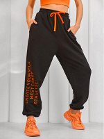 Спортивные брюки sport casual средней посадки с оригинальным принтом