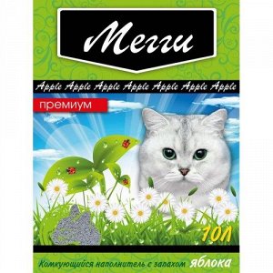 Наполнитель комкующийся ПРЕМИУМ "МЕГГИ-ЯБЛОКО" 10л.
