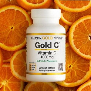California Gold Nutrition, Gold C, витамин C, 1000 мг, 60 растительных кап