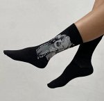 АКЦИЯ!!! Носки черные с изображением Мерилин Монро для фильма &quot;Ниагара&quot;,35-42
