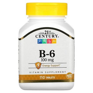 21st Century, Витамин B6, 100 мг, 110 таб