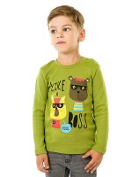 Футболка для мальчиков Baby Style ММ 002. Длинный рукав, с принтом, горловина на кнопках. Состав: 100% хлопок Ткань: интерлок. пр.Узбекистан.