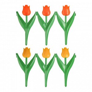Заборчик декоративный "Тюльпан" оранжевый/желтый 2,25м 5 секций, полипропилен