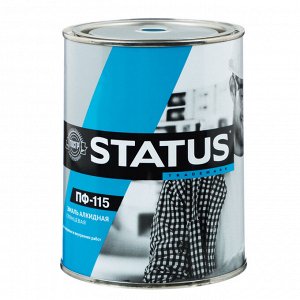 STATUS Эмаль ПФ-115 Синяя 0,8кг (для металлических, деревянных, бетонных поверхностей)