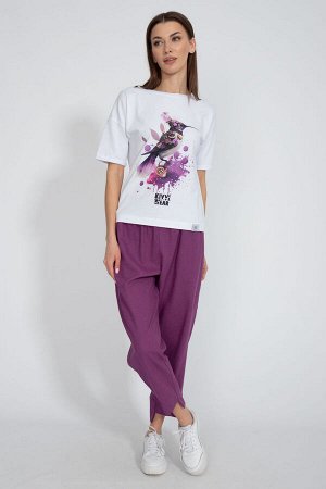 Футболка Футболка Kivviwear 4026/105 белый 
Состав: Хлопок-92%; Эластан-8%;
Сезон: Весна
Рост: 170

Джемпер свободного кроя. Удлиненный рукав, с подворотом. Принт методом термопереноса, цифровая печа