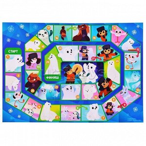 Игра-ходилка с фишками для малышей 2в1. Умка. Веселые гонки+Ледяной лабиринт. 42х29,7 см.